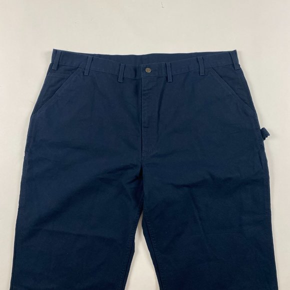 NWT Carhartt Loose Fit Washed Duck Utility Pants Mens 46 x 30 Blue B11 MDT - Picture 3 of 14